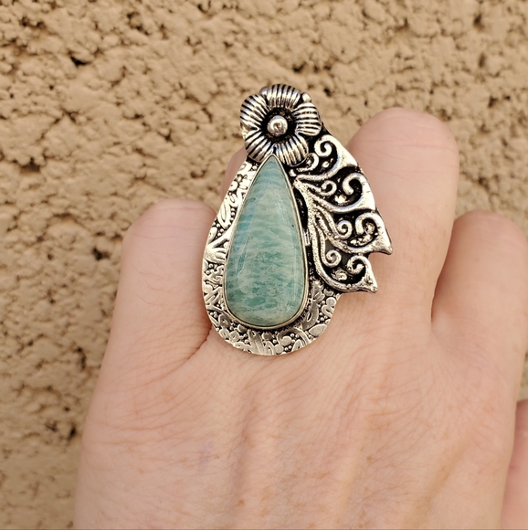 New Amazonite 925 Silver Ring. - Picture 6 of 16